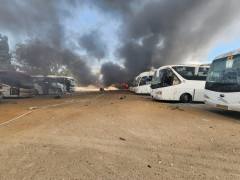 لواء دان.سقوط صاروخ وحريق في إحدى المدن .