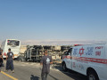 حادث طرق بين حافلة فلسطينية وشاحنة اسرائيلية