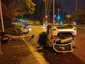 حادث ذاتي وانقلاب سيارة في حيفا