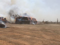 اندلاع حريق كبير في بالات تبن قرب بلدة المكر*