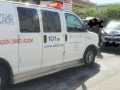 حادث طرق بين مركبتين في مدخل قرية عبلين إحداهما لسيارة شرطه
