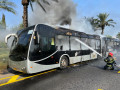 حيفا: اندلاع النيران في حافلة مطرونيت*