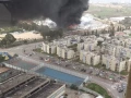 حريق كبير في مبنى قيد الانشاء بشارع شلوم هغليل بعكا.